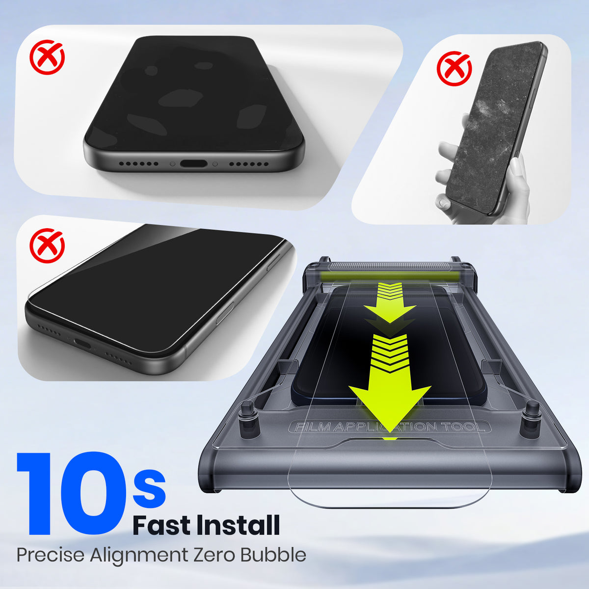 WSKEN Screen Protector for iPhone 18 Pro Max - No Black Edges 2 PCS Clear 3D - WSKEN