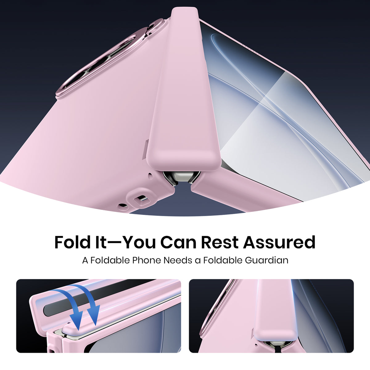 WSKEN Magnetic iPhone Duo Case with Stand & Screen Protector, Pink - WSKEN