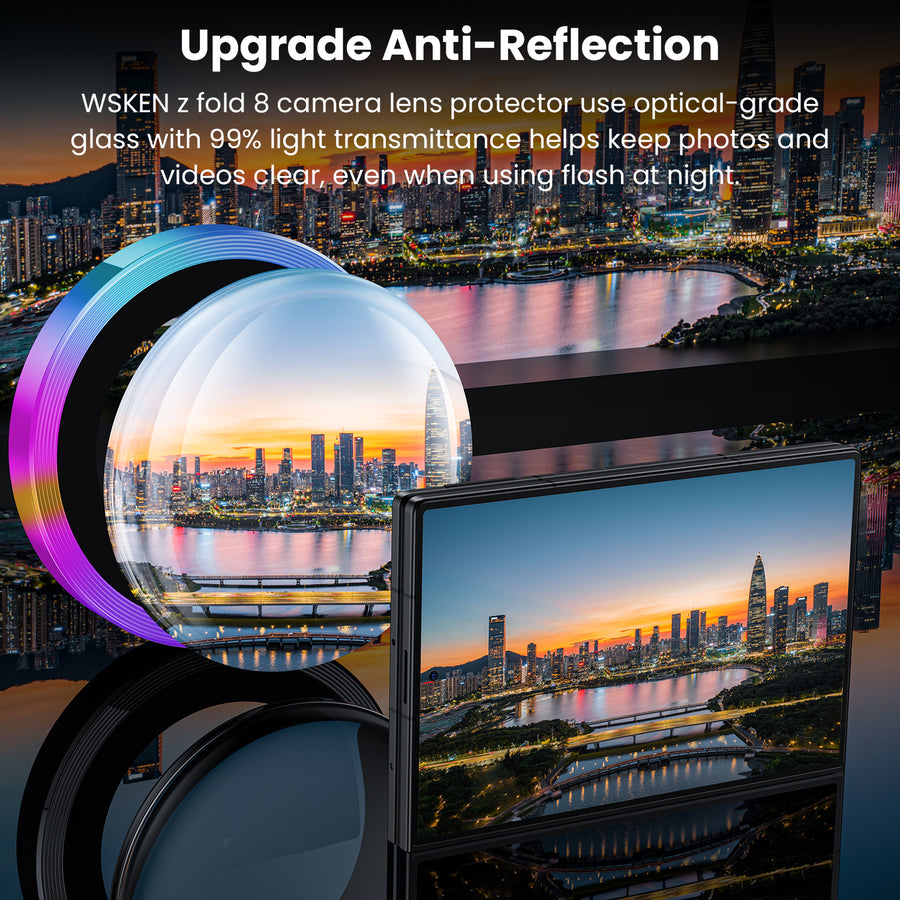 WSKEN Z Fold 8 Camera Lens Protector Case Cover - Anti Reflective Colorful