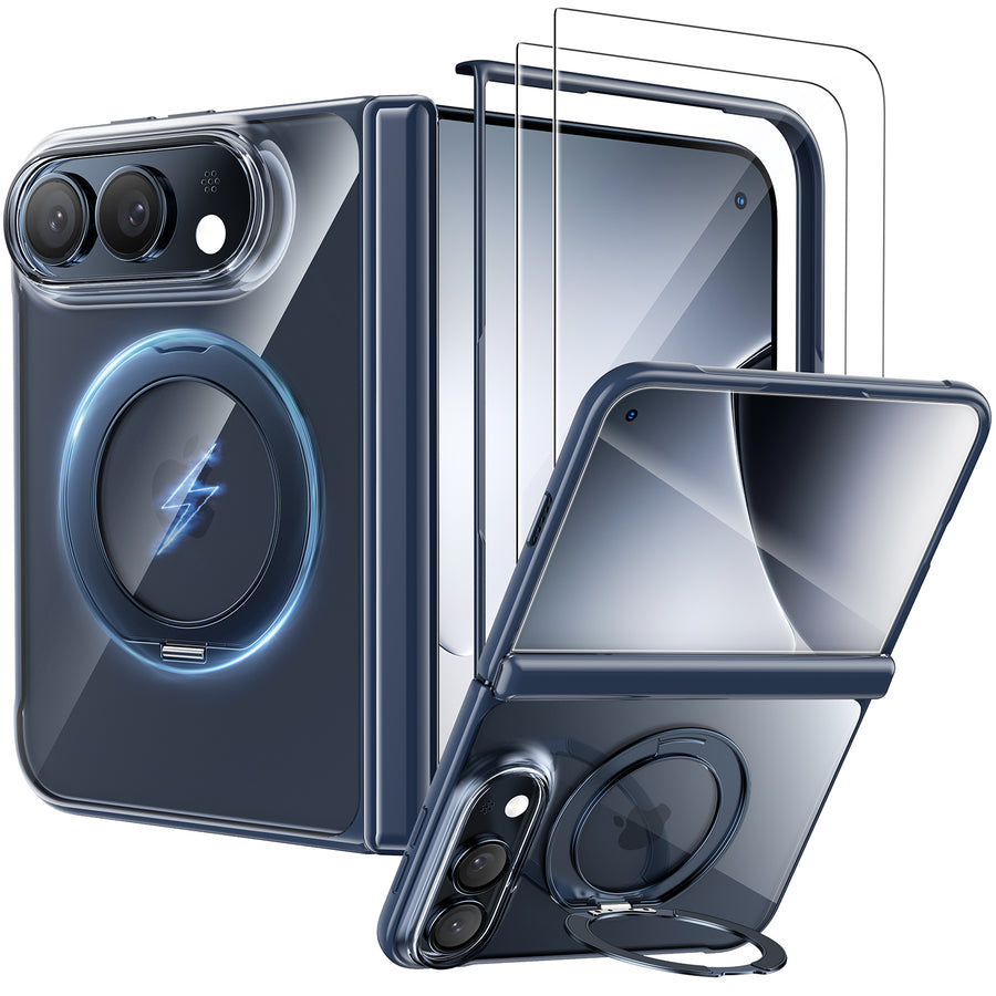 WSKEN リングスタンド付きマグネットケース · クリアブルー — iPhone Duo
