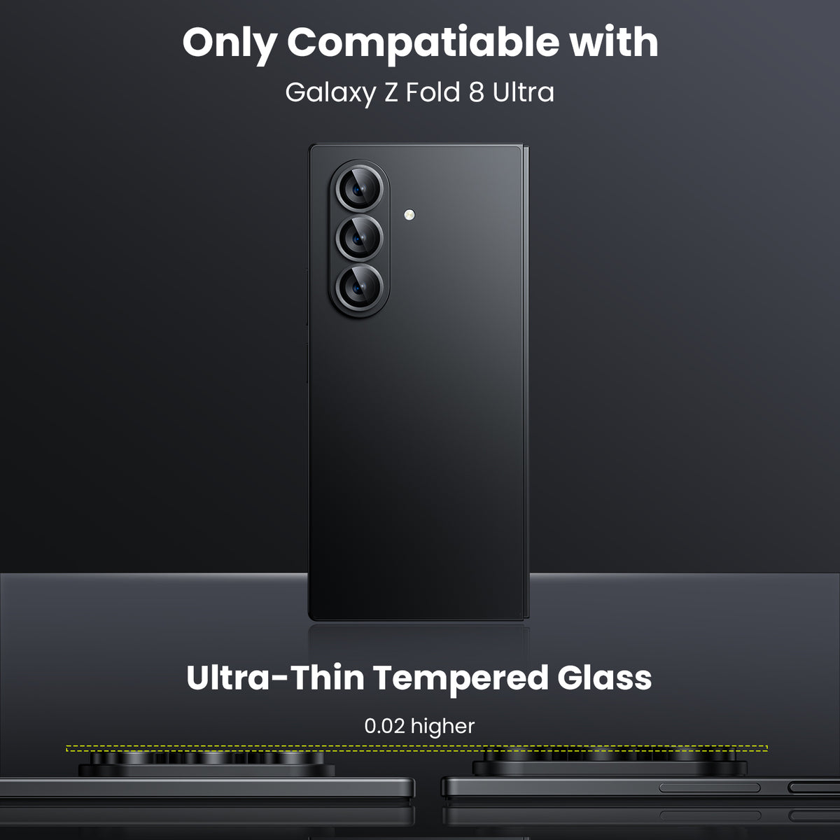 WSKEN Z Fold 8 Ultra Camera Lens Protector Case Cover - Anti Reflective Clear - WSKEN