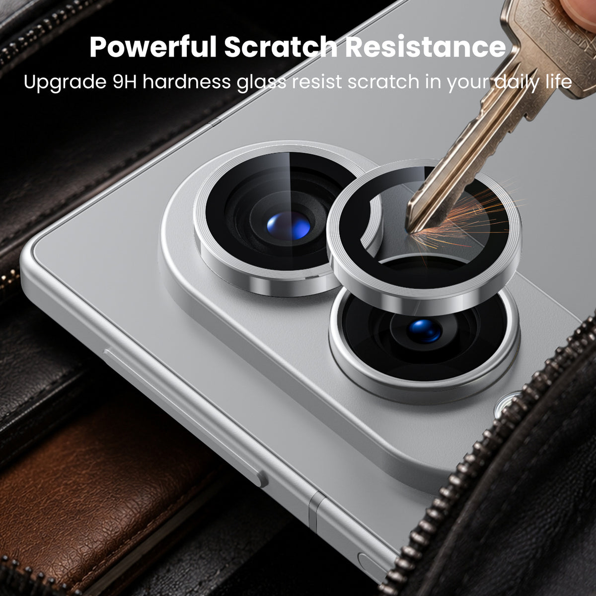 WSKEN Z Fold 8 Camera Lens Protector Case Cover - Anti Reflective Silver — 4