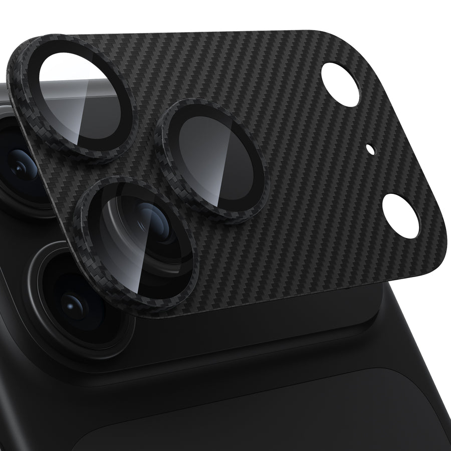WSKEN Kamera-Schutzglas · Carbonfaser-Optik — iPhone 18 Pro Max