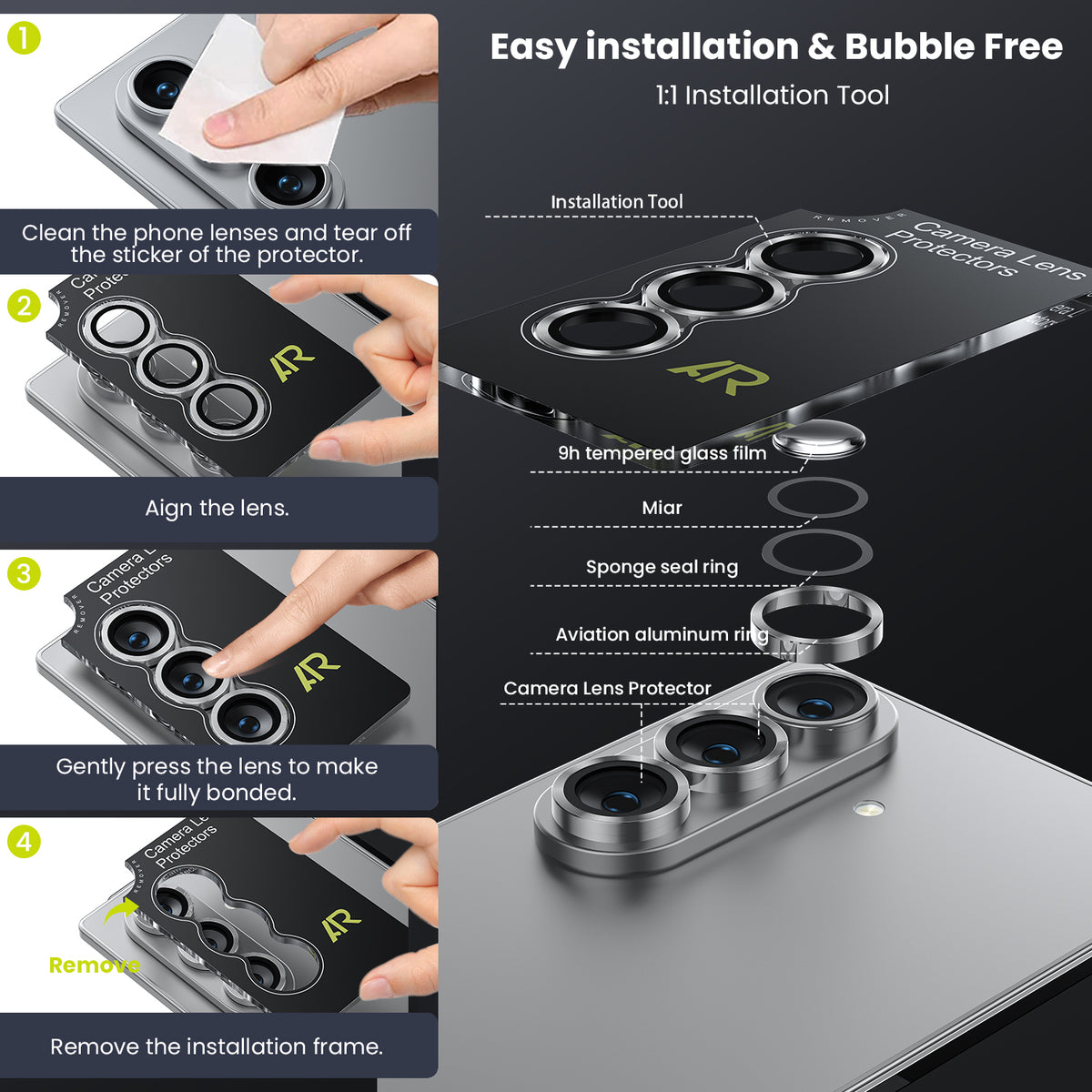 WSKEN Z Fold 8 Ultra Camera Lens Protector Case Cover - Anti Reflective Silver - WSKEN