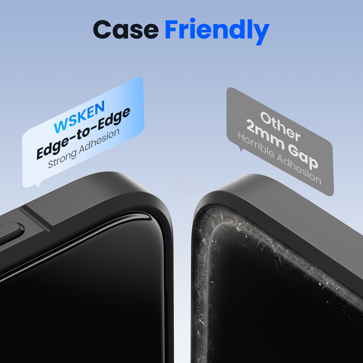WSKEN Screen Protector for iPhone 18 Pro - Edege to Edges,No Bubbles 2 PCS Clear 3D - WSKEN