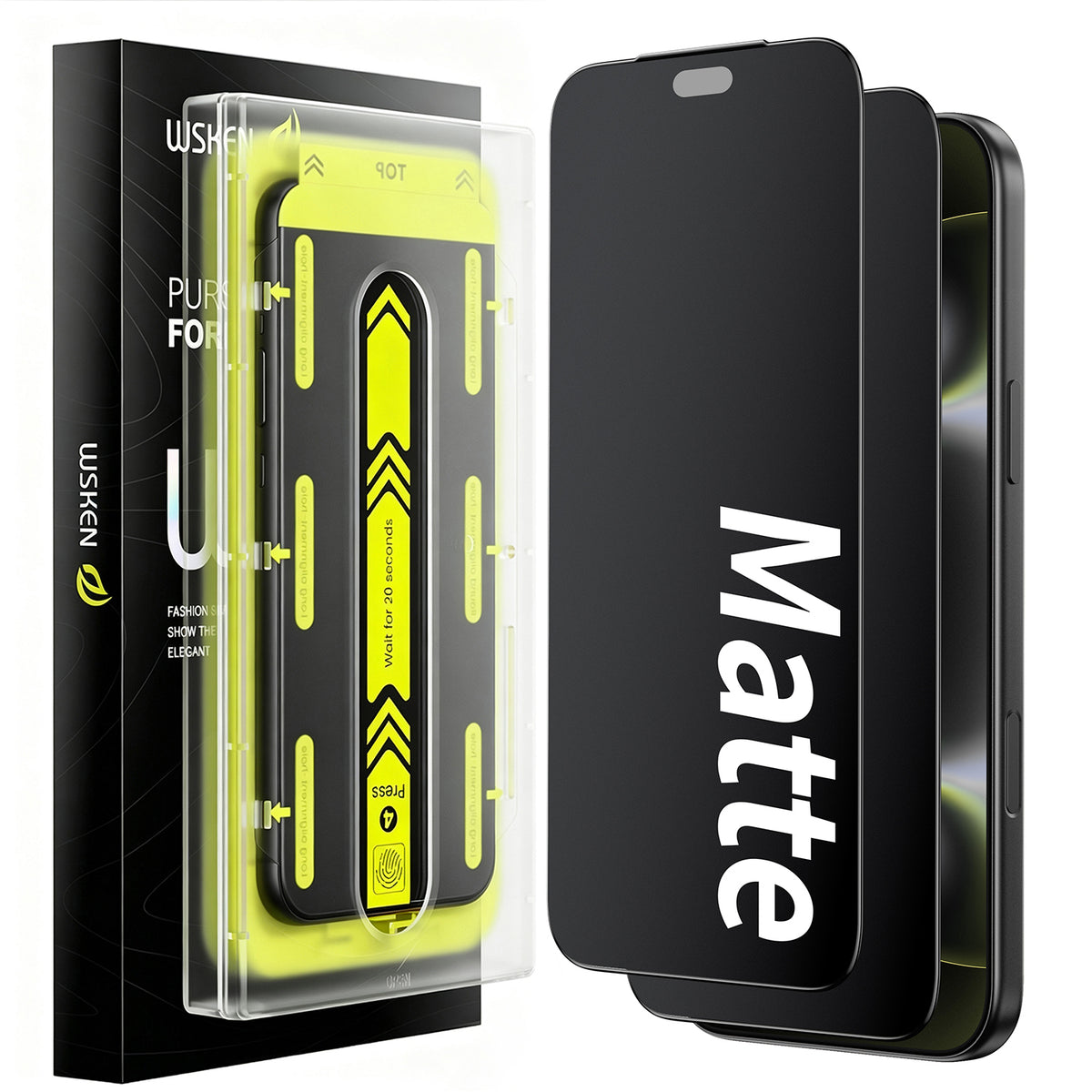 WSKEN iPhone 18 Pro Max Privacy Screen Protector - 25° Anti Spy, 2 Pack Matte Privacy - WSKEN