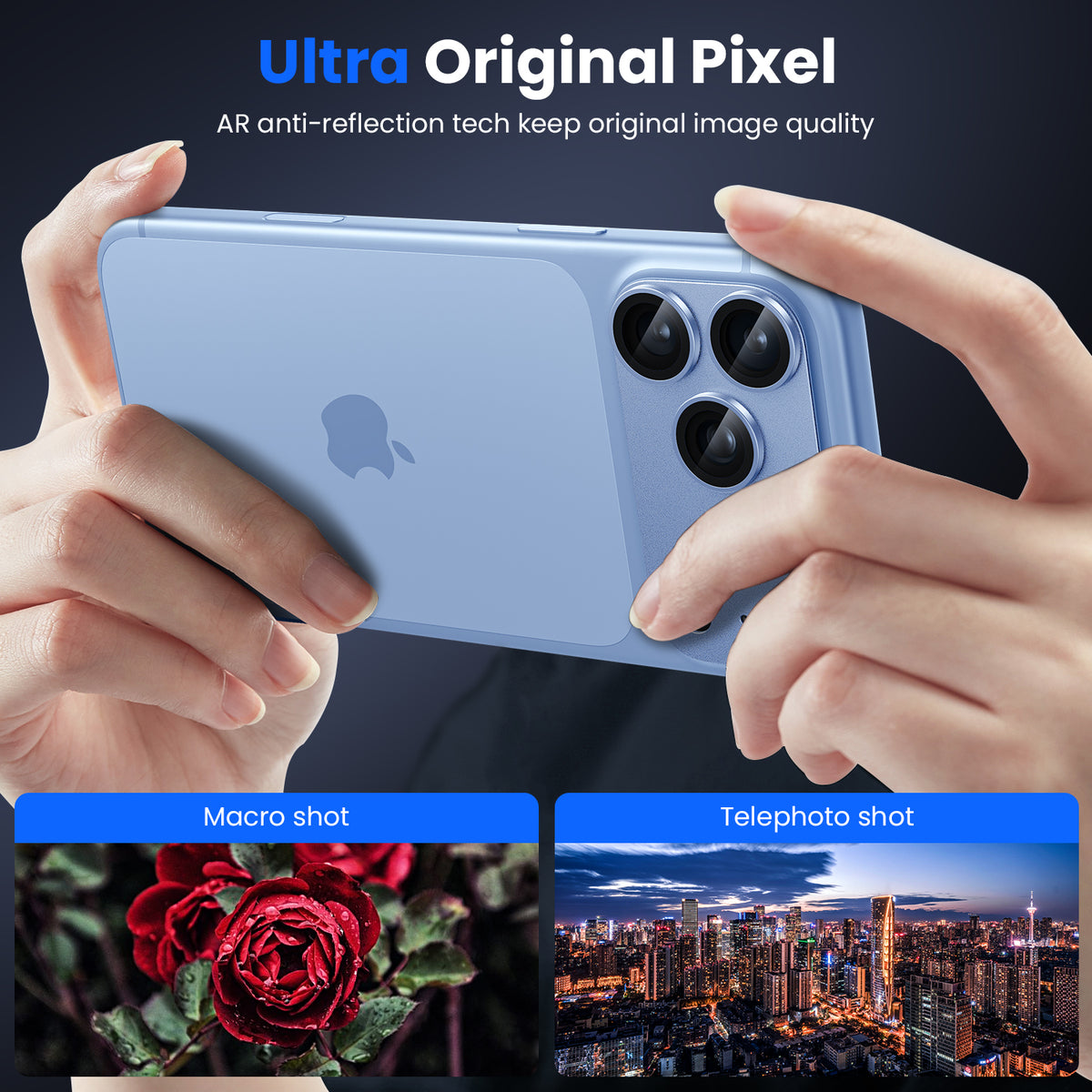 WSKEN iPhone 18 Pro Max Camera Lens Protector - Military Grade Design Blue - WSKEN