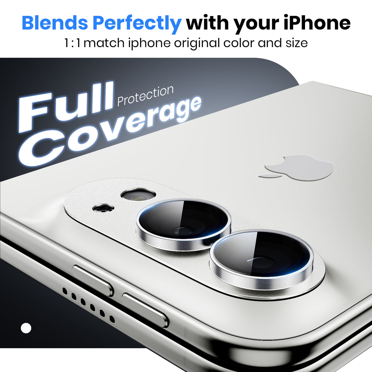WSKEN iPhone Duo Camera Lens Protector - Military Grade Design Silver - WSKEN