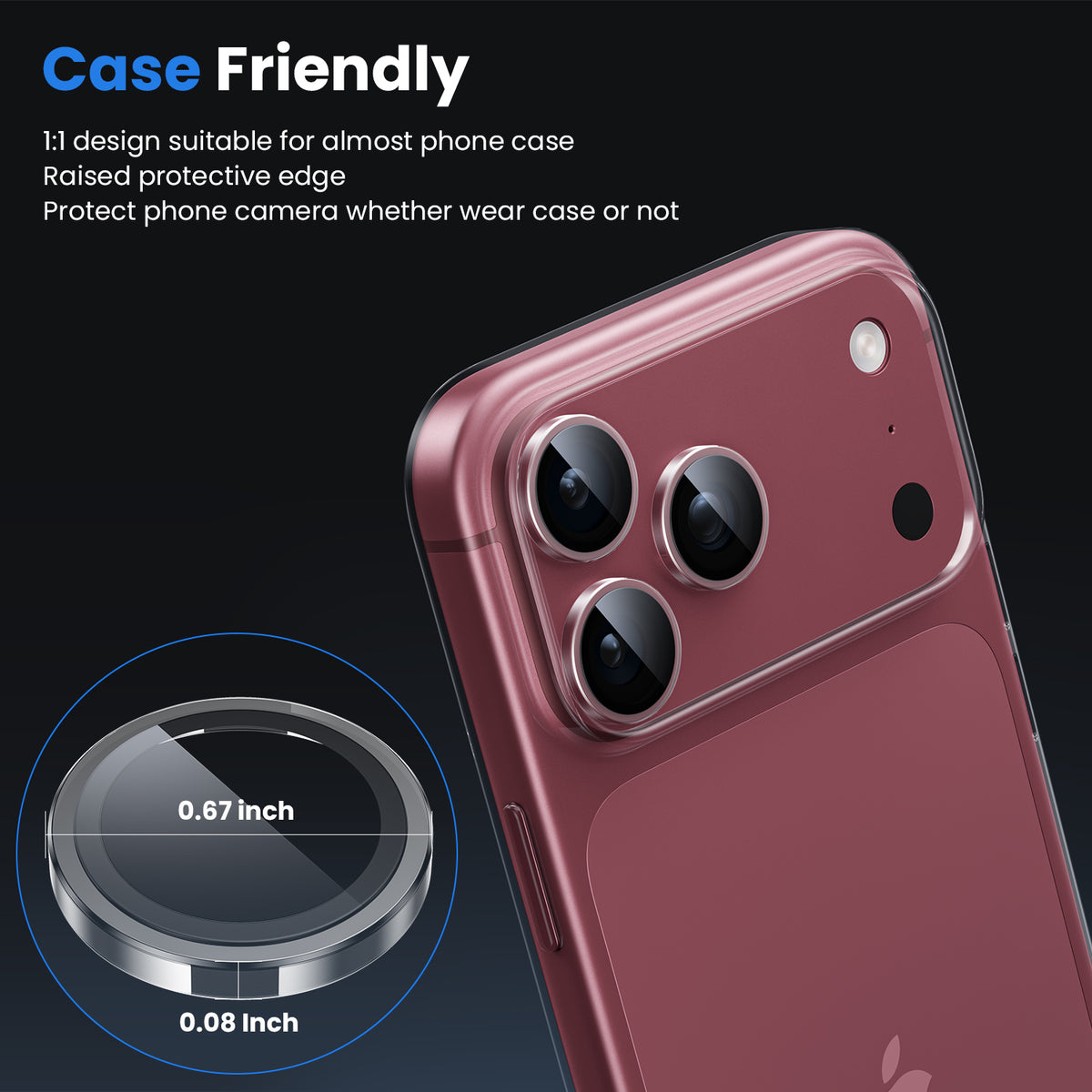WSKEN iPhone 18 Pro/iPhone 18 Pro Max Camera Lens Protector - Clear - WSKEN