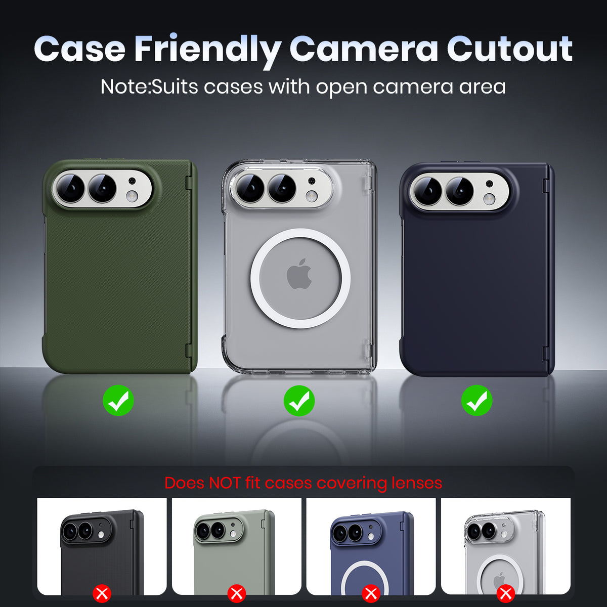 WSKEN iPhone Duo Camera Lens Protector - Military Grade Design Silver - WSKEN