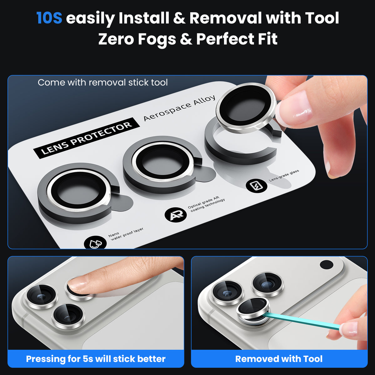 WSKEN iPhone 18 Pro/iPhone 18 Pro Max Camera Lens Protector - Glacier - WSKEN