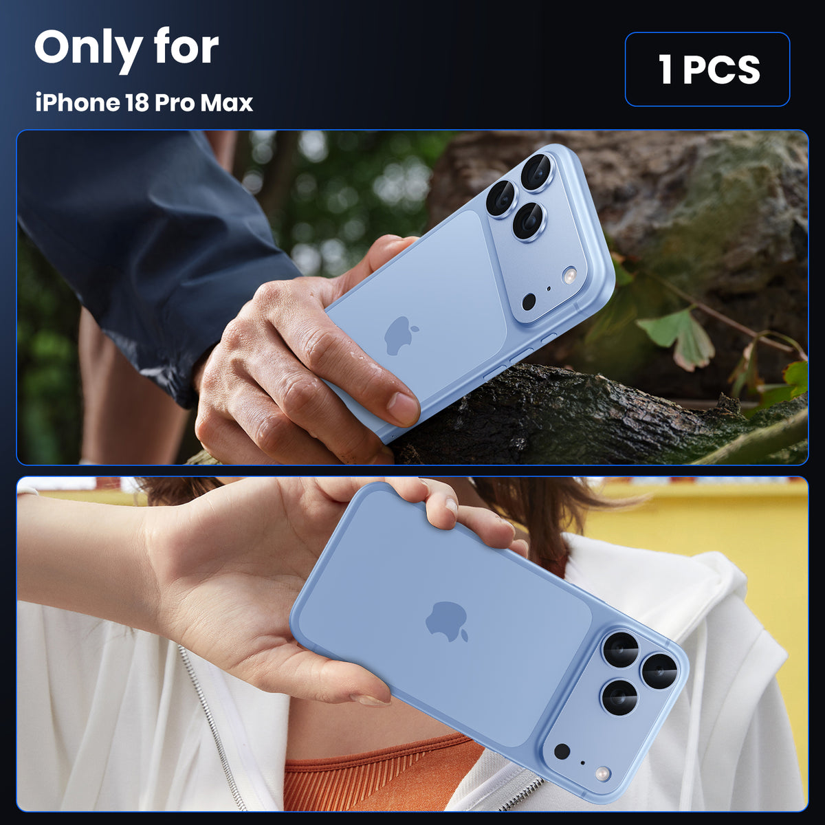 WSKEN iPhone 18 Pro Max Camera Lens Protector - Military Grade Design Blue - WSKEN