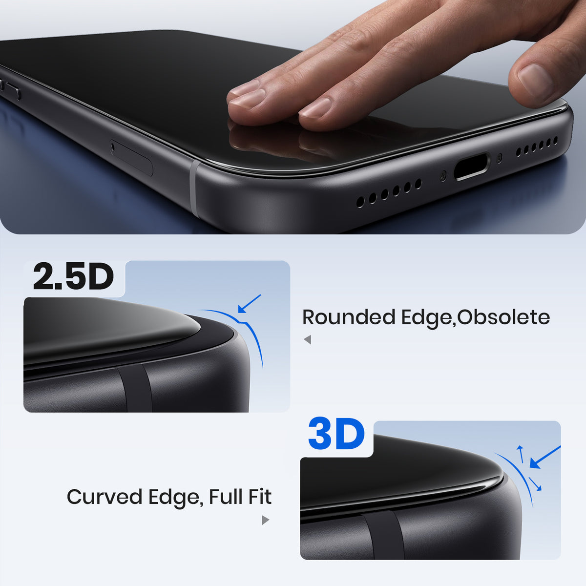 WSKEN Screen Protector for iPhone 18 Pro Max - No Black Edges 2 PCS Clear 3D - WSKEN