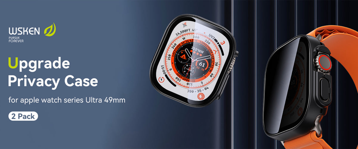 WSKEN Sichtschutz- Smartwatch-Displayschutzglas · 2er-Pack — Apple Watch Ultra 2 / Apple Watch Ultra