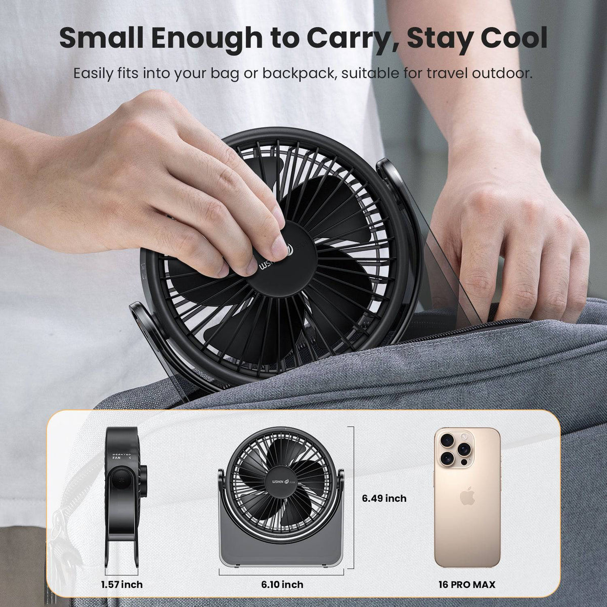 WSKEN USB Small Desk Fan - WSKEN
