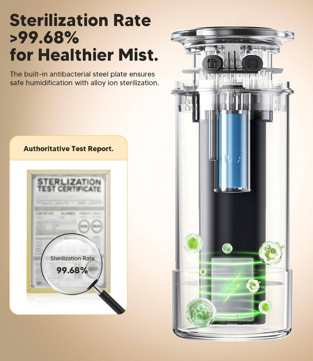 WSKEN Portable Desk Air Humidifier, Dual Nozzle - WSKEN