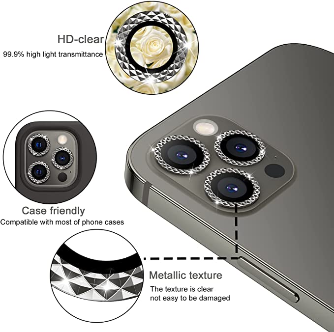 WSKEN  iphone 12 pro Camera Lens Protector- Diamond Graphite