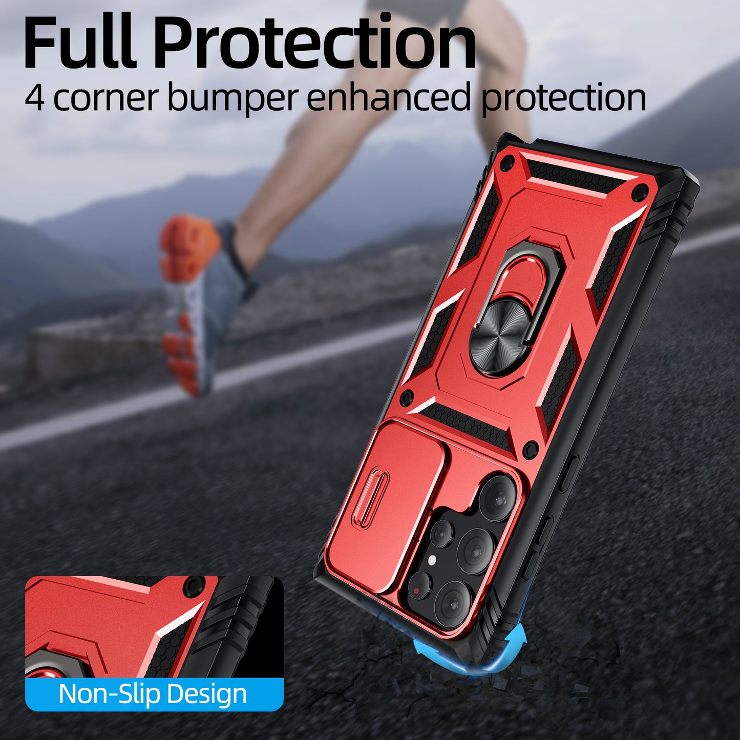 Mansoorr for Samsung Galaxy S23 Ultra Case - red