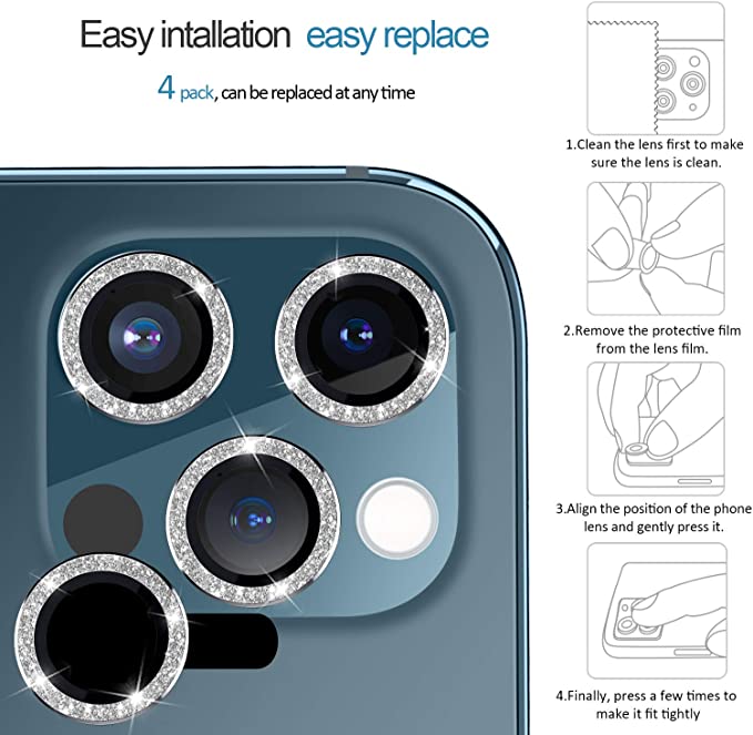 WSKEN  iphone 12 pro Camera Lens Protector  - Giltter