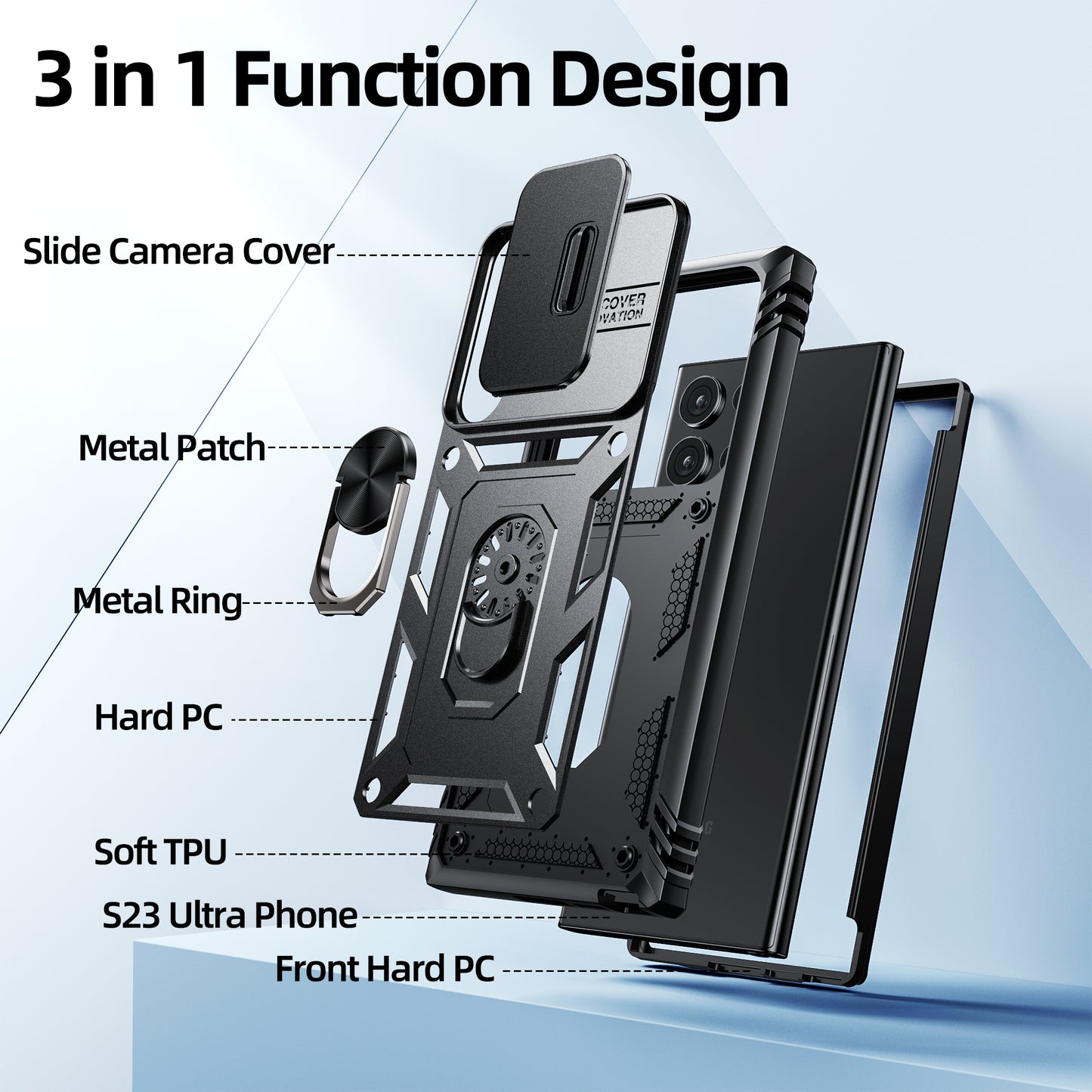 Mansoorr for Samsung Galaxy S23 Ultra Case - black
