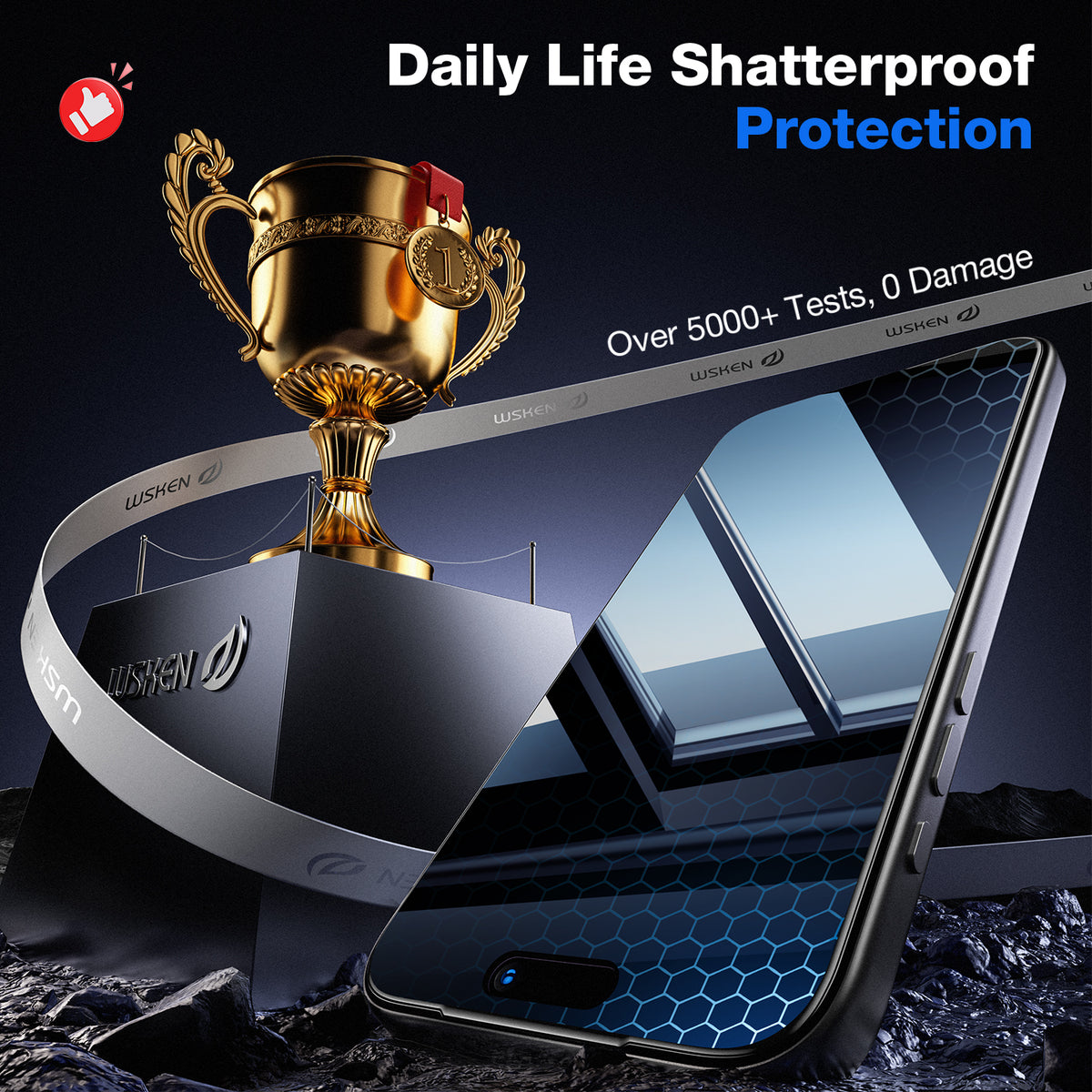 WSKEN iPhone 18 Pro Privacy Screen Protector - Auto Dust Removal 2Pcs Privacy - WSKEN