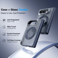 WSKEN iPhone Duo Case with Magnetic 360° Ring Stand - Matte Blue - WSKEN