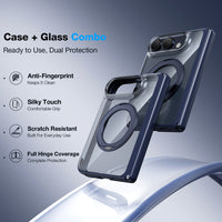WSKEN iPhone Duo Case with Magnetic 360° Ring Stand - Clear Blue - WSKEN
