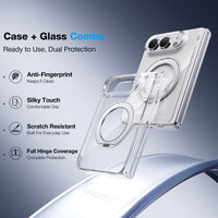 WSKEN iPhone Duo Case with Magnetic 360° Ring Stand - Clear - WSKEN