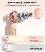 WSKEN Handheld Portable Mini Fan, 5 Speeds 30000mAh - WSKEN