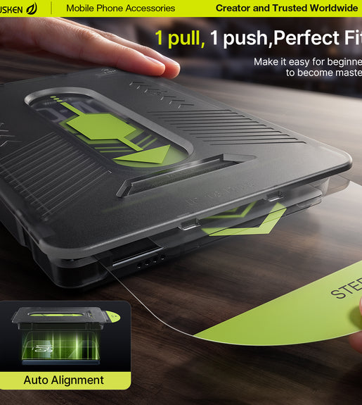 WSKEN iPhone Duo Screen Protector - Installation Friendly, Auto Dust Removal 2Pcs Clear