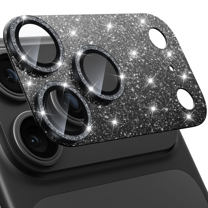 WSKEN iPhone 18 Pro Max Camera Lens Protector - Military Grade Design Glitter Black - WSKEN