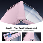 WSKEN Magnetic iPhone Duo Case with Stand & Screen Protector, Pink - WSKEN