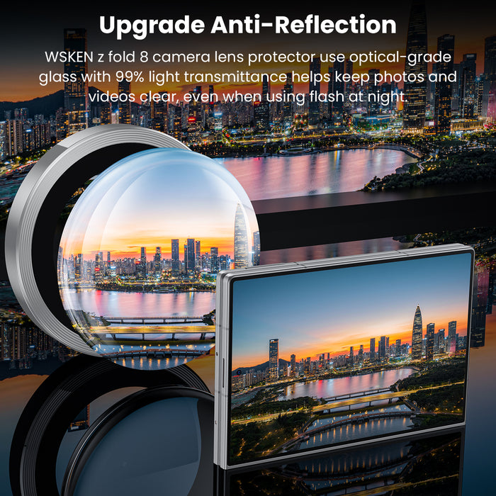 WSKEN Z Fold 8 Camera Lens Protector Case Cover - Anti Reflective Silver — 1