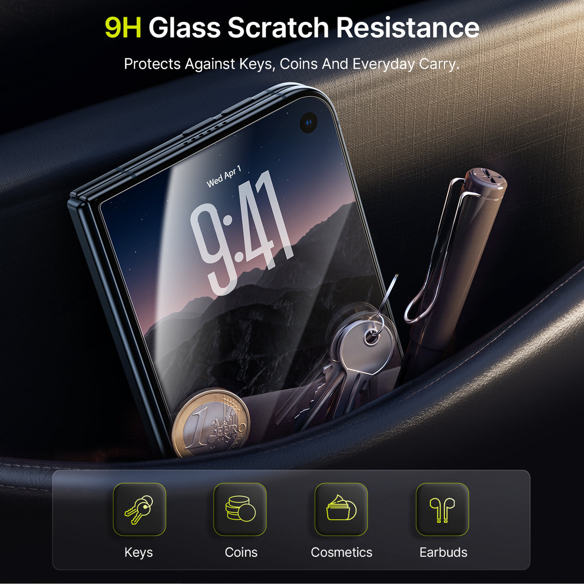 WSKEN iPhone Duo Screen Protector - Installation Friendly, Auto Dust Removal 2Pcs Clear - WSKEN