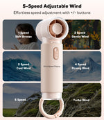 WSKEN Handheld Portable Mini Fan, 5 Speeds 30000mAh - WSKEN