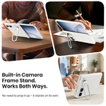 WSKEN Magnetic iPhone Duo Case with Stand & Screen Protector, White - WSKEN