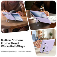WSKEN Magnetic iPhone Duo Case with Stand & Screen Protector, Purple - WSKEN