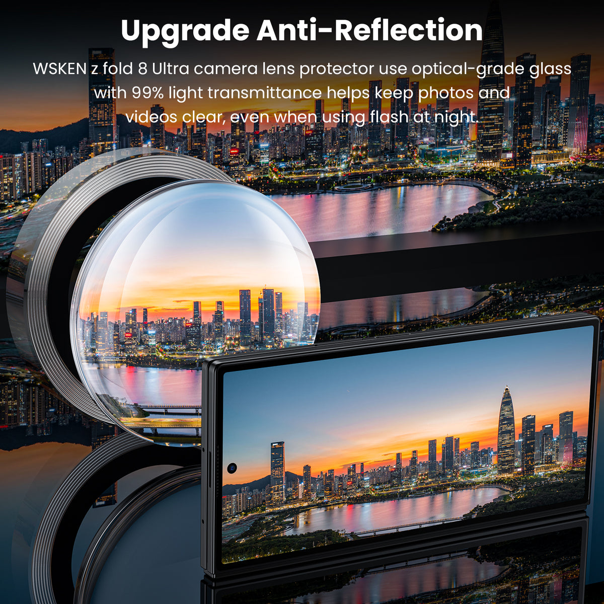 WSKEN Z Fold 8 Ultra Camera Lens Protector Case Cover - Anti Reflective Clear - WSKEN