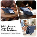 WSKEN Magnetic iPhone Duo Case with Stand & Screen Protector, Blue - WSKEN