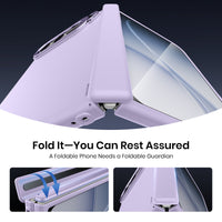 WSKEN Magnetic iPhone Duo Case with Stand & Screen Protector, Purple - WSKEN