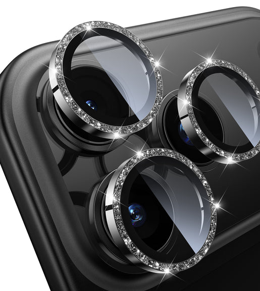 WSKEN iPhone 18 Pro/iPhone 18 Pro Max Camera Lens Protector - Glitter Black