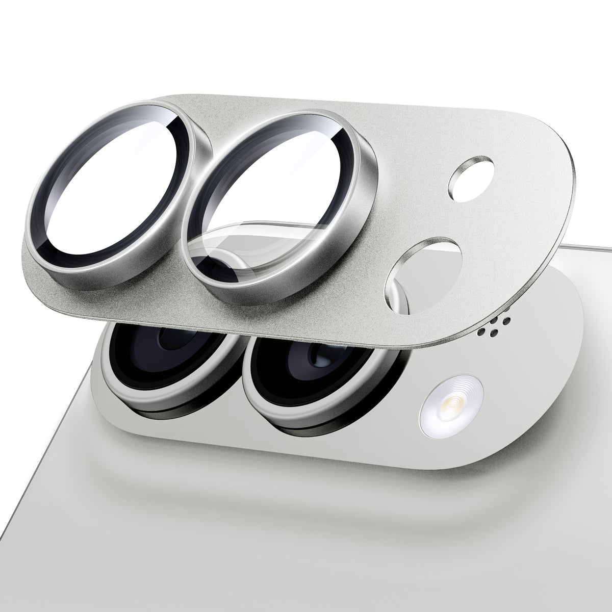 WSKEN iPhone Duo Camera Lens Protector - Military Grade Design Silver - WSKEN