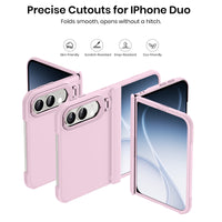 WSKEN Magnetic iPhone Duo Case with Stand & Screen Protector, Pink - WSKEN