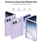 WSKEN Magnetic iPhone Duo Case with Stand & Screen Protector, Purple - WSKEN
