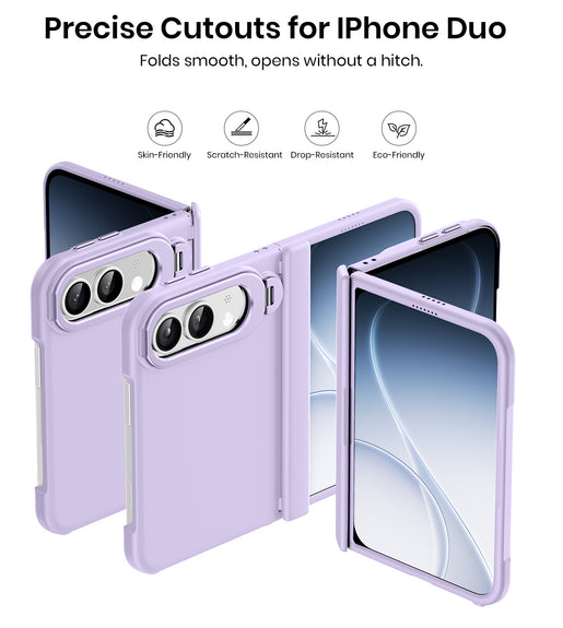WSKEN Magnetic iPhone Duo Case with Stand & Screen Protector, Purple - WSKEN
