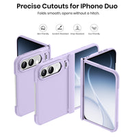 WSKEN Magnetic iPhone Duo Case with Stand & Screen Protector, Purple - WSKEN