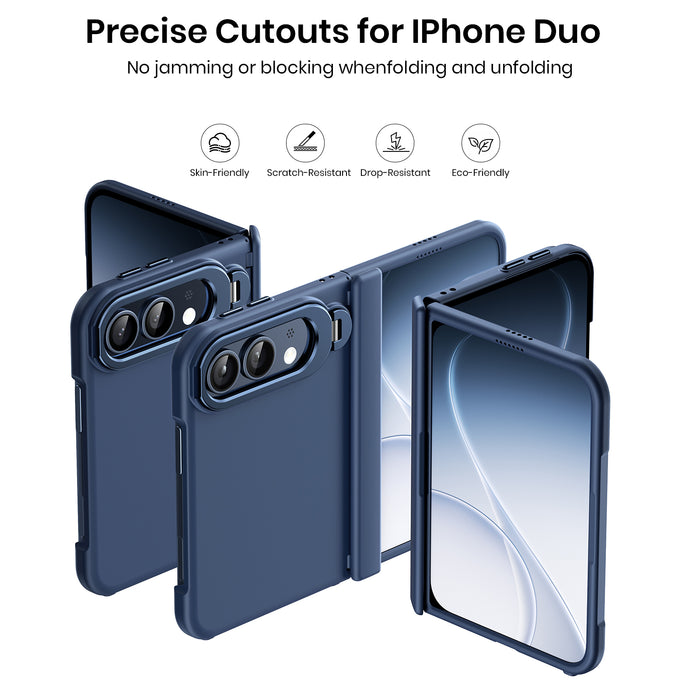WSKEN Magnetic iPhone Duo Case with Stand & Screen Protector, Blue