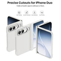 WSKEN Magnetic iPhone Duo Case with Stand & Screen Protector, White - WSKEN