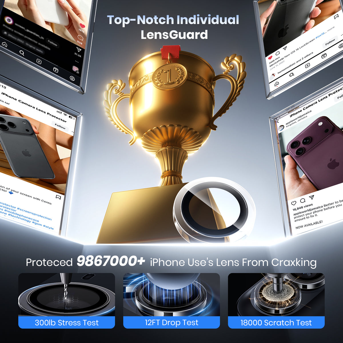 WSKEN iPhone Duo Camera Lens Protector - Original Shooting Mode Clear - WSKEN