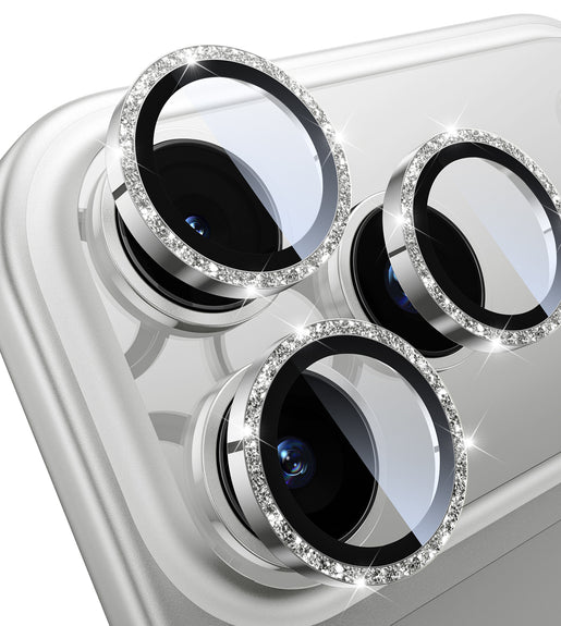 WSKEN iPhone 18 Pro/iPhone 18 Pro Max Camera Lens Protector - Glitter Silver